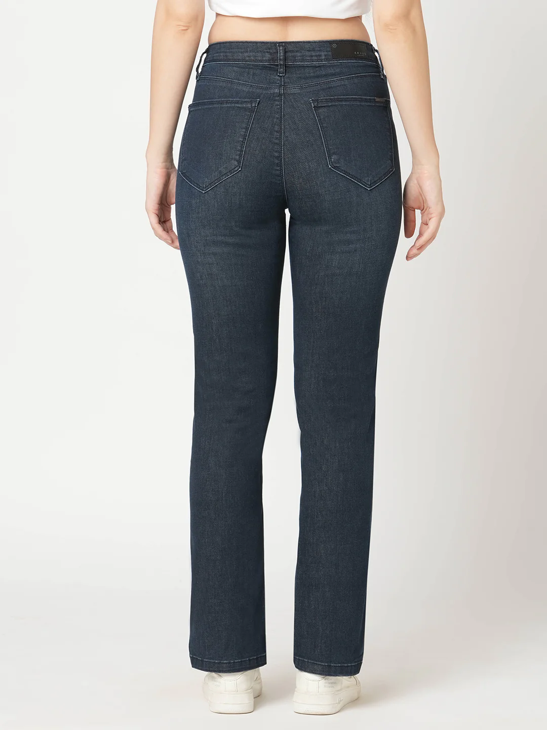 Women Blue High-Rise Slim Straight Fit Jeans - Image 3