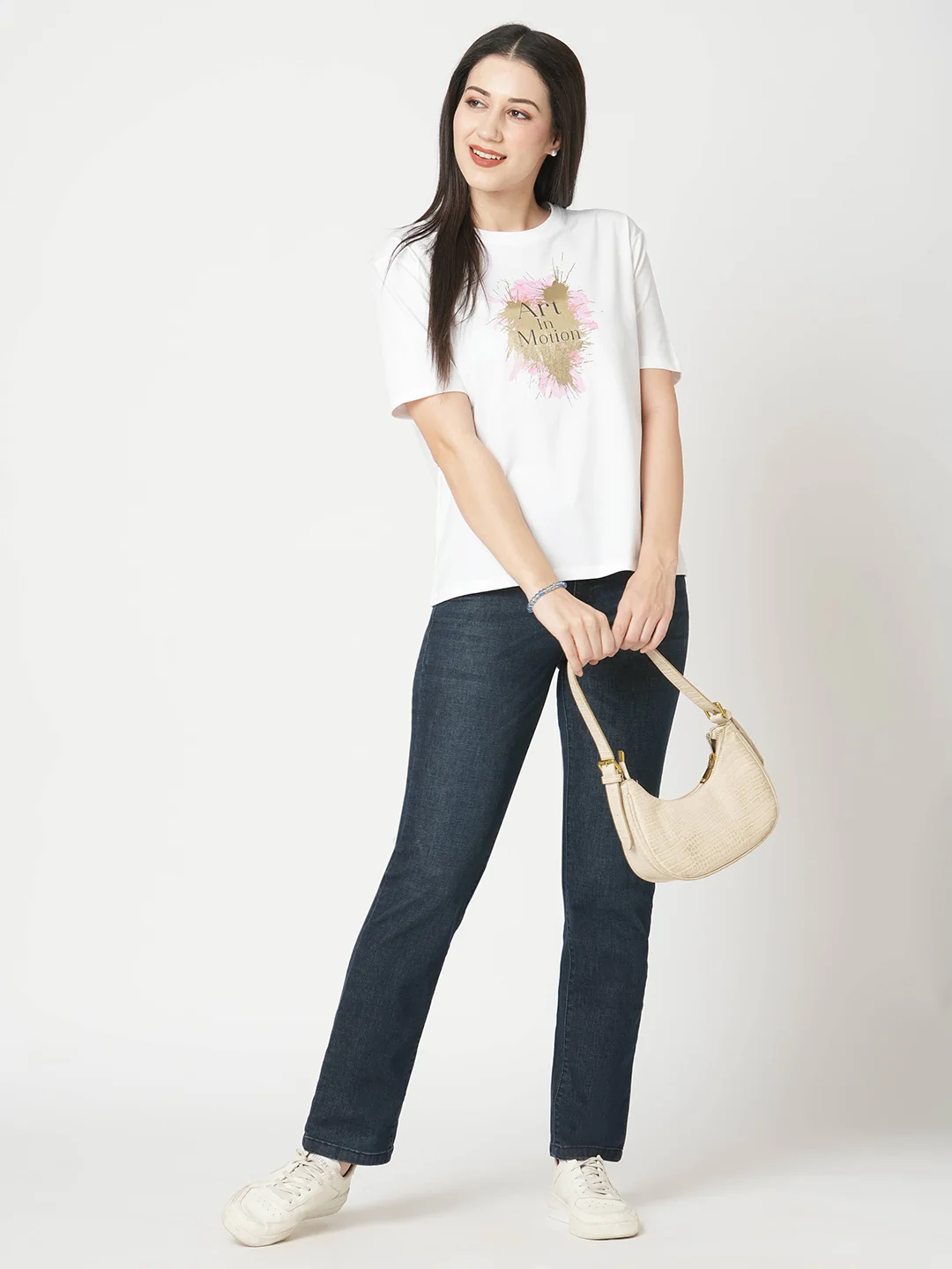 Women Blue High-Rise Slim Straight Fit Jeans - Image 4