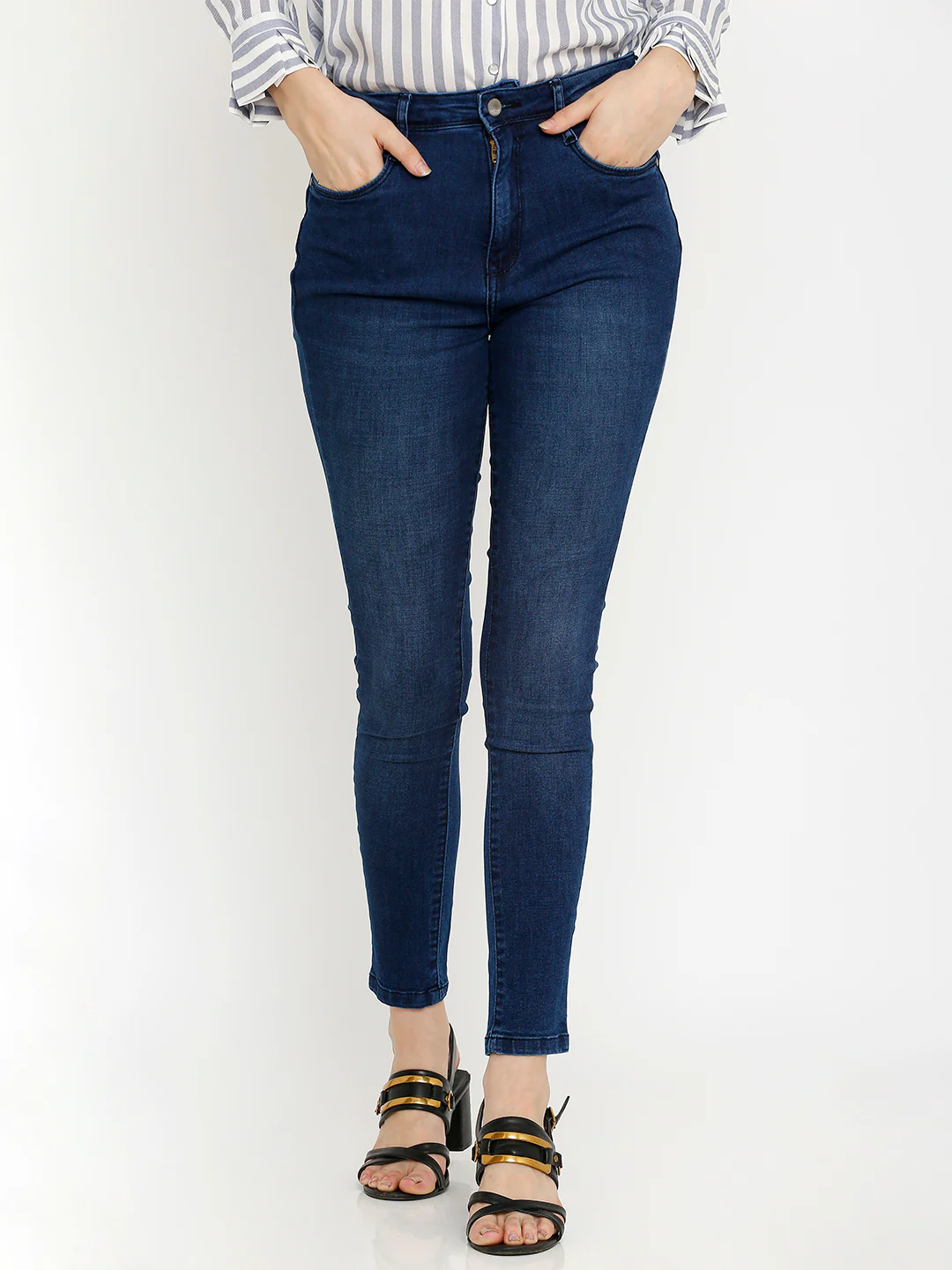 Women Blue High-Rise Slimming Jeans - Image 2
