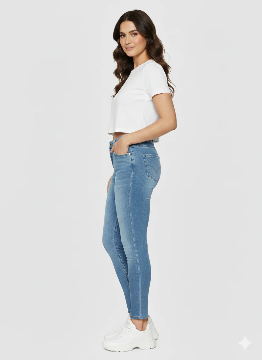 Women Blue High-Rise Slimming Skinny Jeans - Image 5