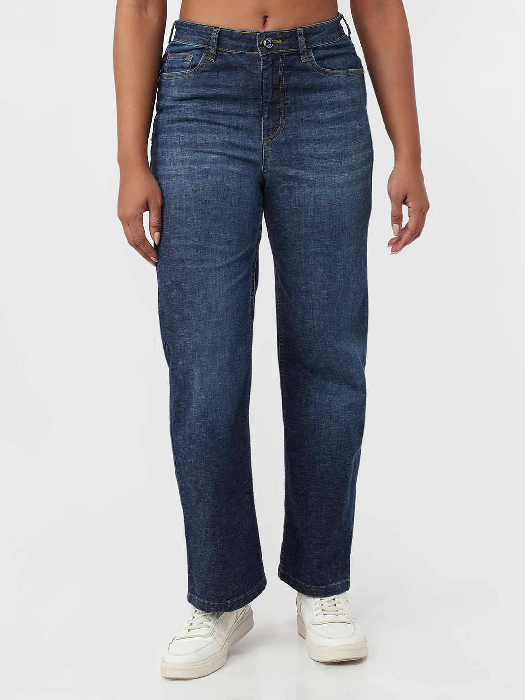 Women Blue High-Rise Straight Fit Jeans - Image 2