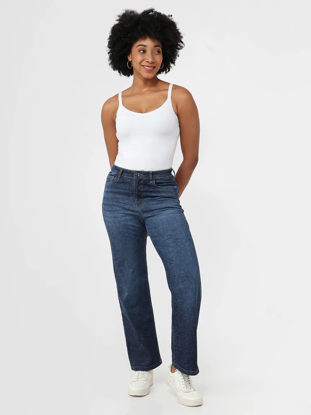 Women Blue High-Rise Straight Fit Jeans - Image 4