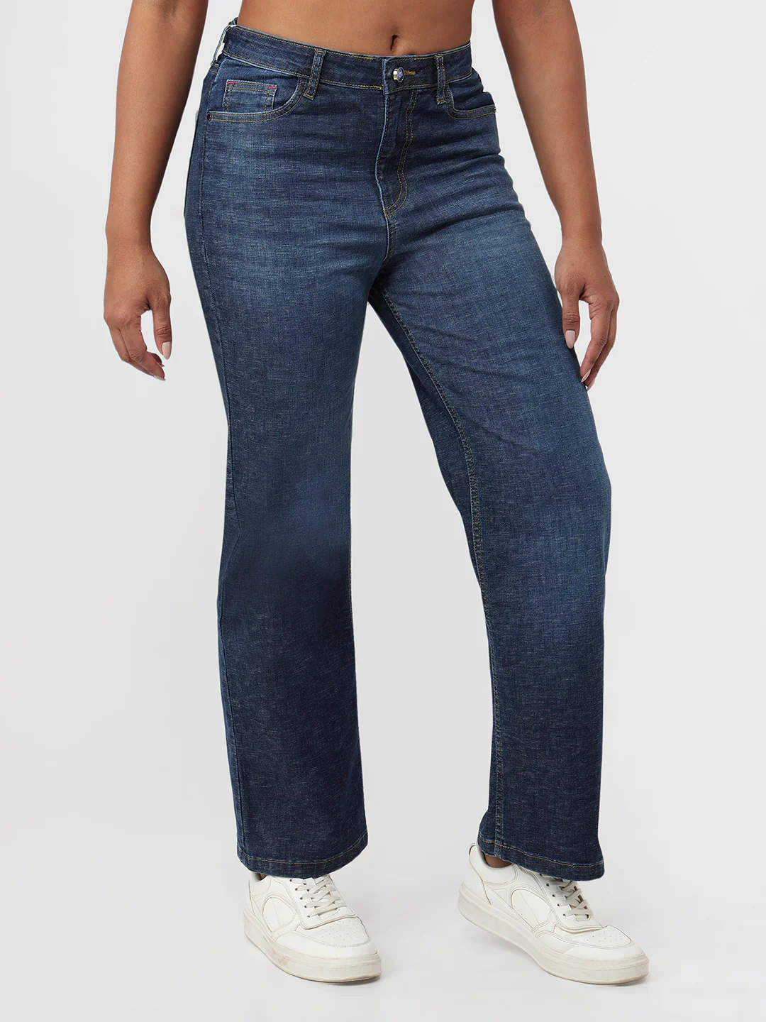 Women Blue High-Rise Straight Fit Jeans - Image 6