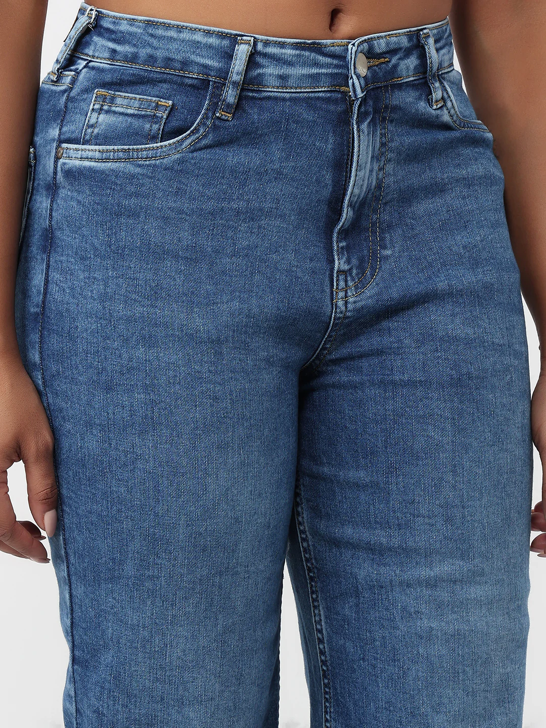 Women Blue High-Rise Straight Fit Jeans - Image 5