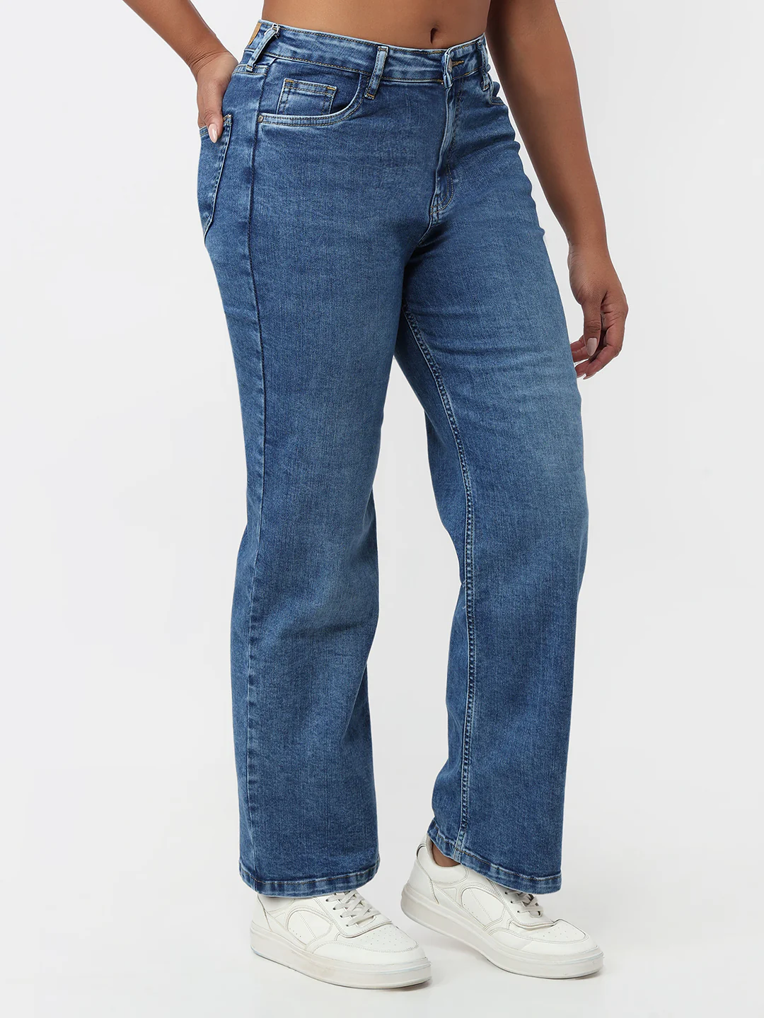 Women Blue High-Rise Straight Fit Jeans - Image 6