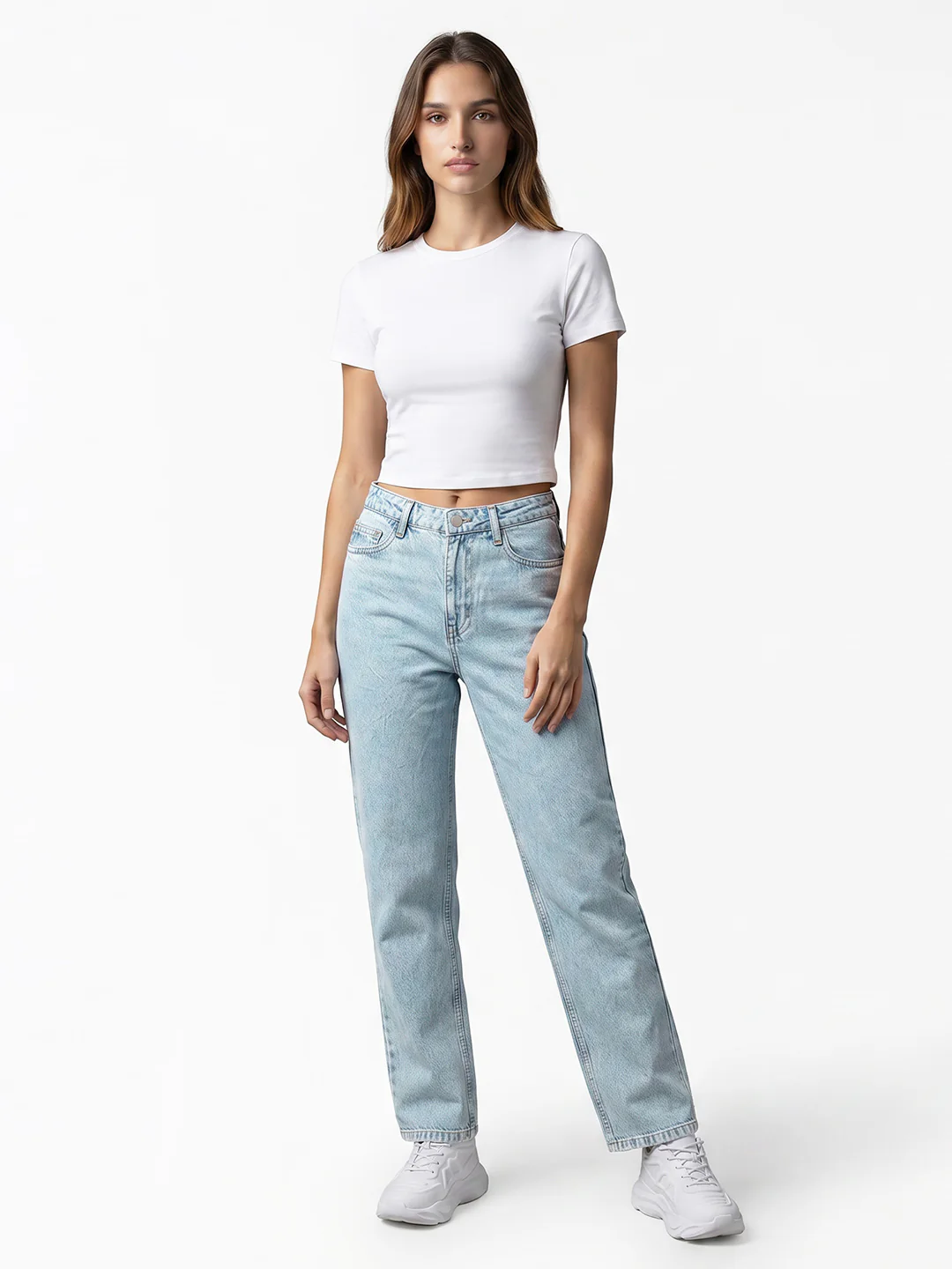 Women Blue High-Rise Straight Fit Jeans - Image 4