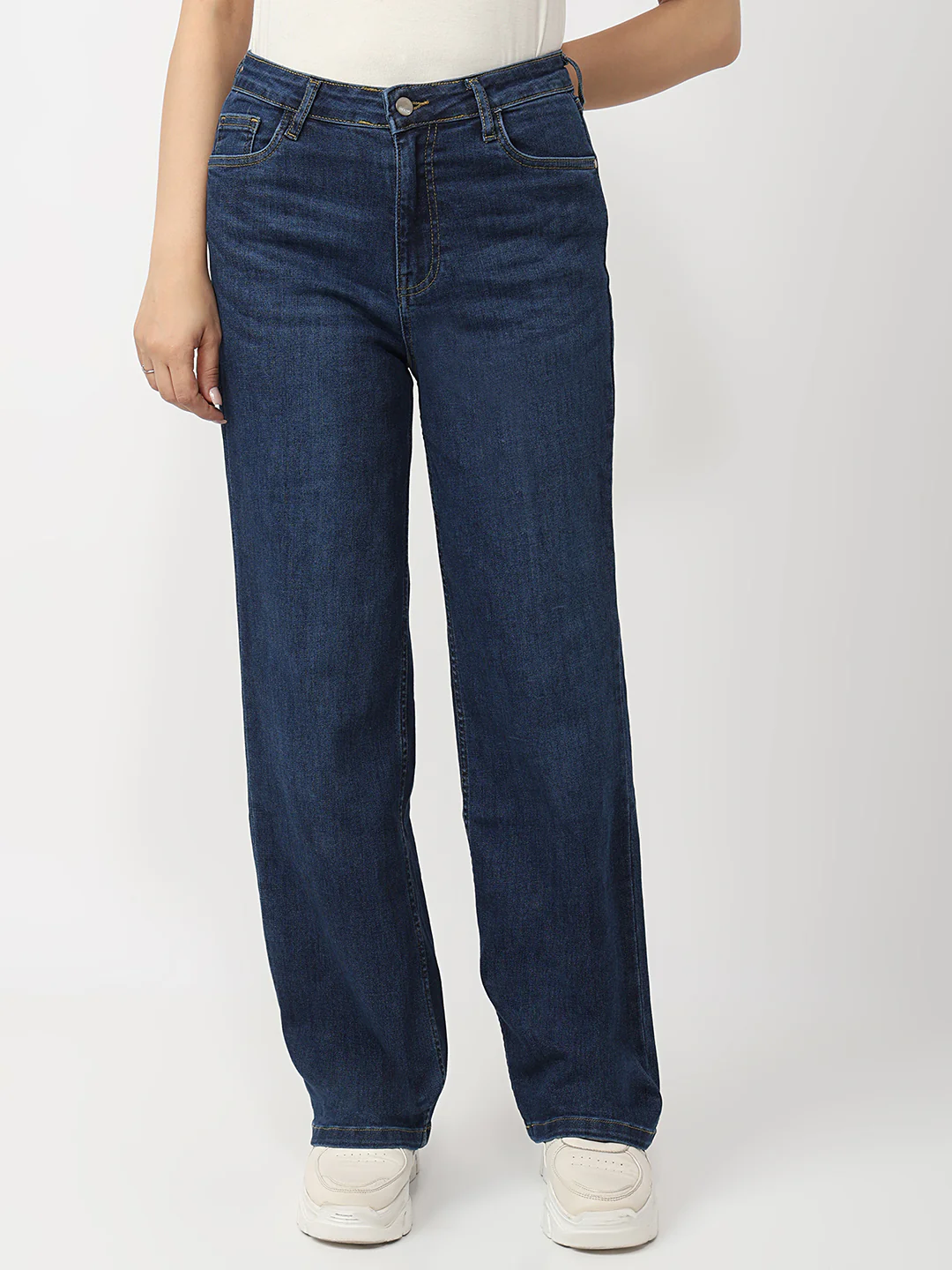 Women Blue High-Rise Straight Fit Jeans - Image 2
