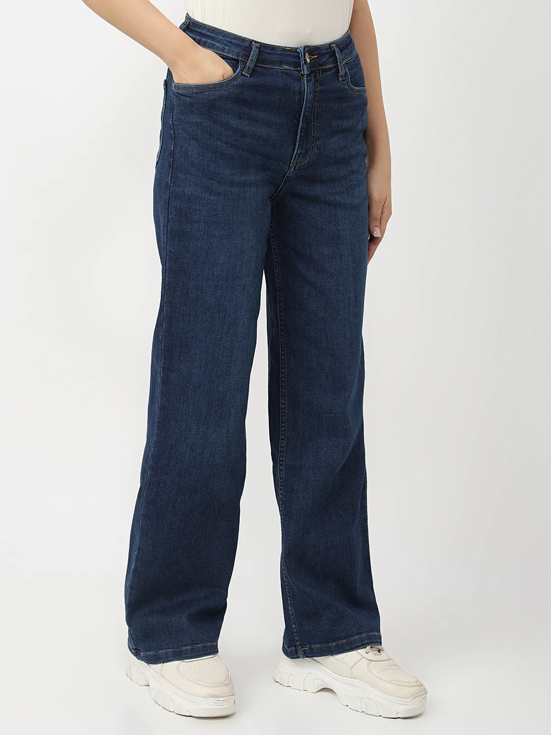 Women Blue High-Rise Straight Fit Jeans - Image 5