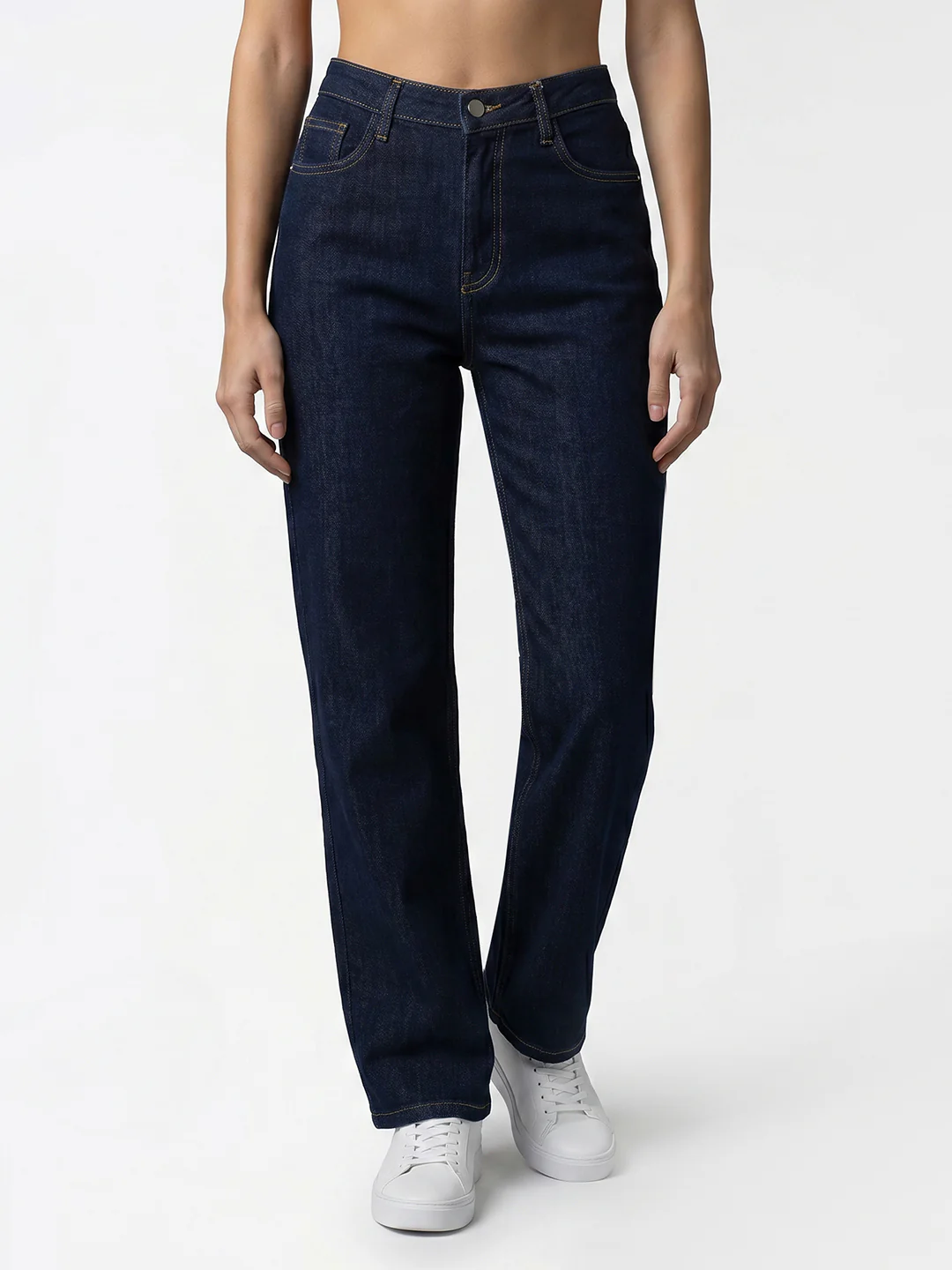 Women Blue High-Rise Straight Fit Jeans - Image 2
