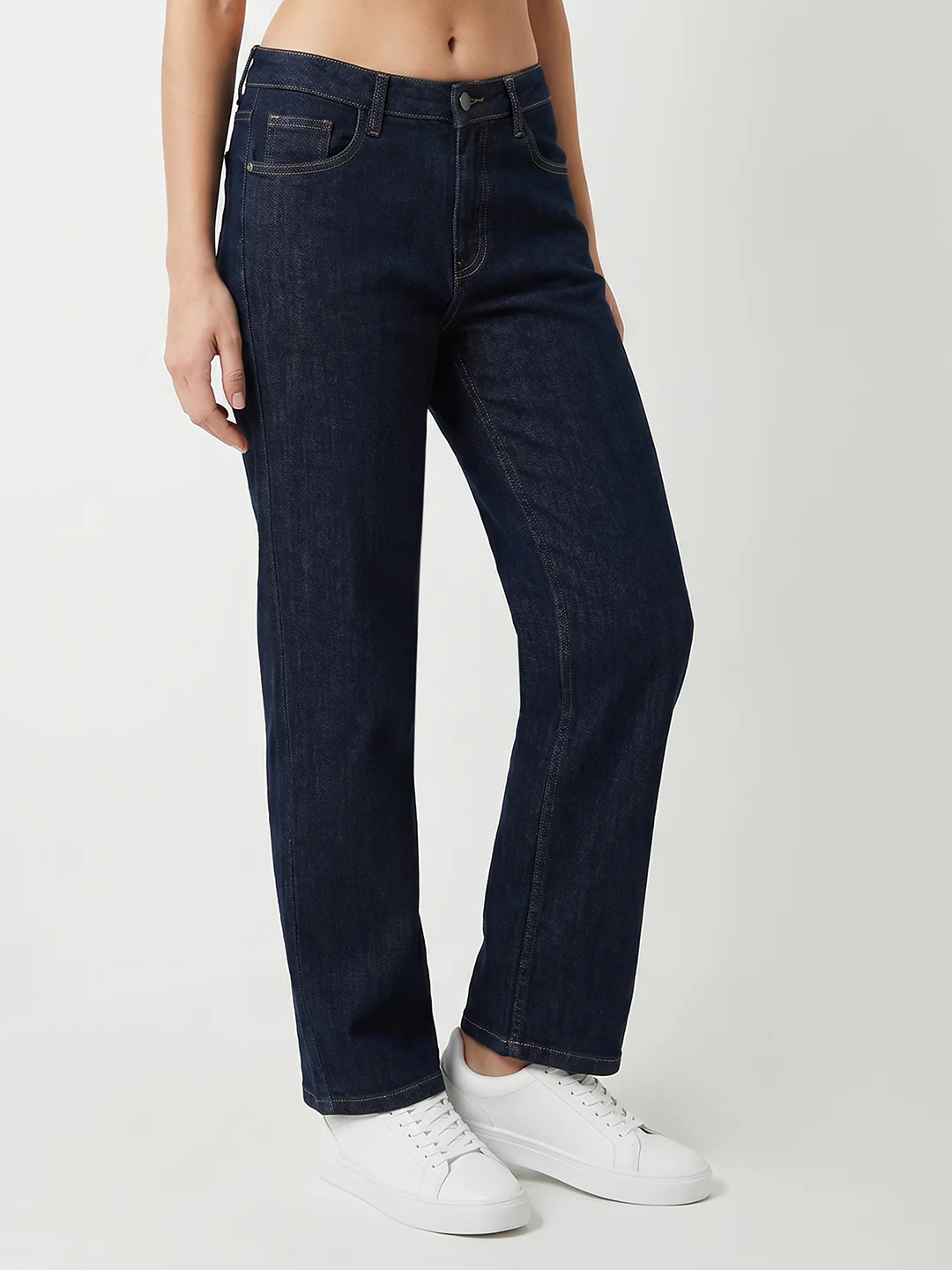 Women Blue High-Rise Straight Fit Jeans - Image 6