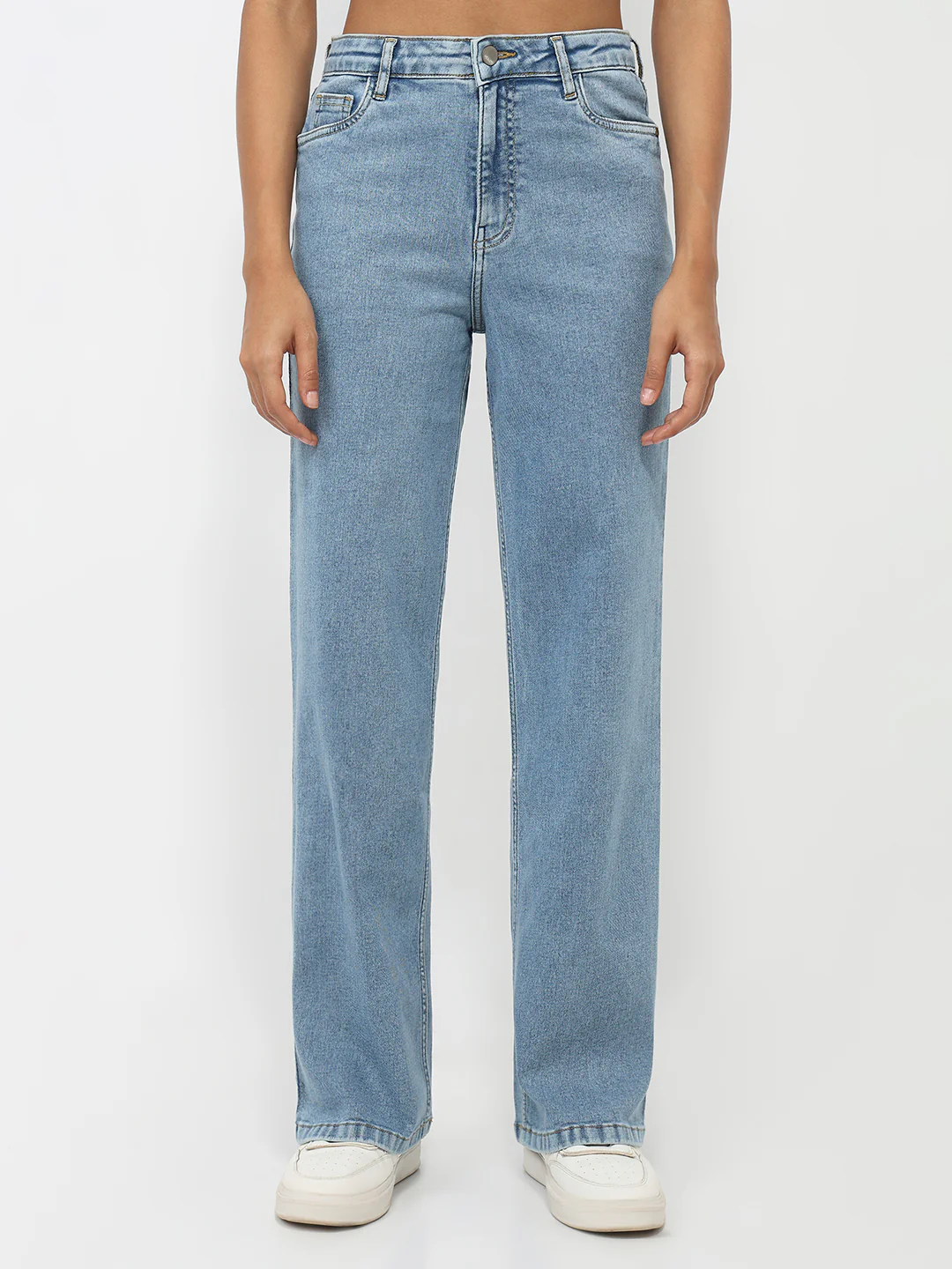 Women Blue High-Rise Straight Fit Jeans - Image 2