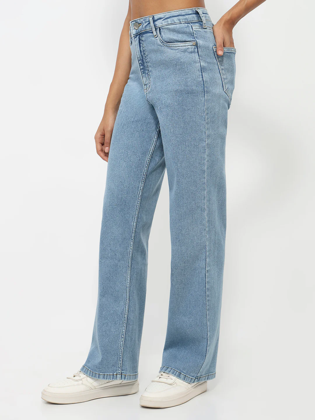 Women Blue High-Rise Straight Fit Jeans - Image 7
