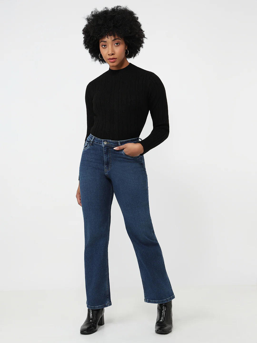 Women Blue High-Rise Straight Fit Jeans - Image 4