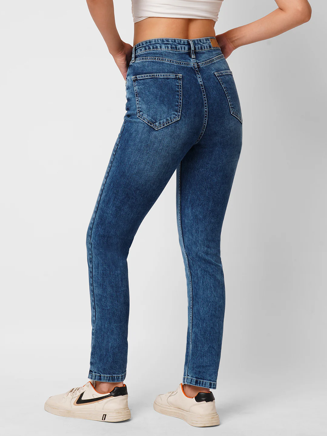 Women Blue High-Rise Straight Fit Jeans - Image 3