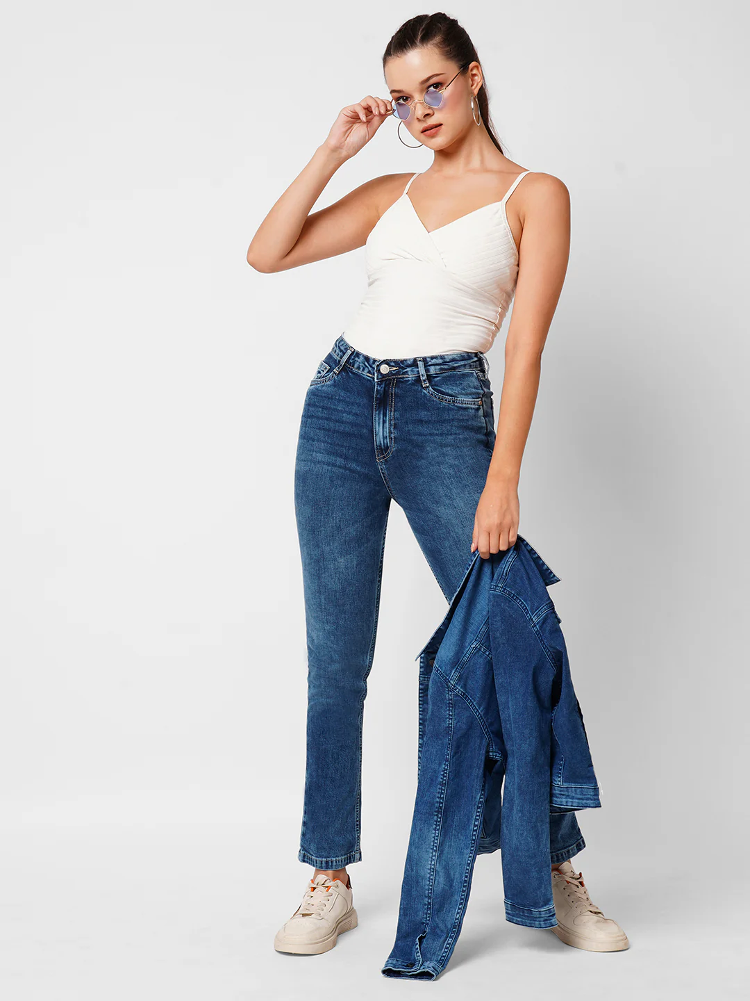 Women Blue High-Rise Straight Fit Jeans - Image 4