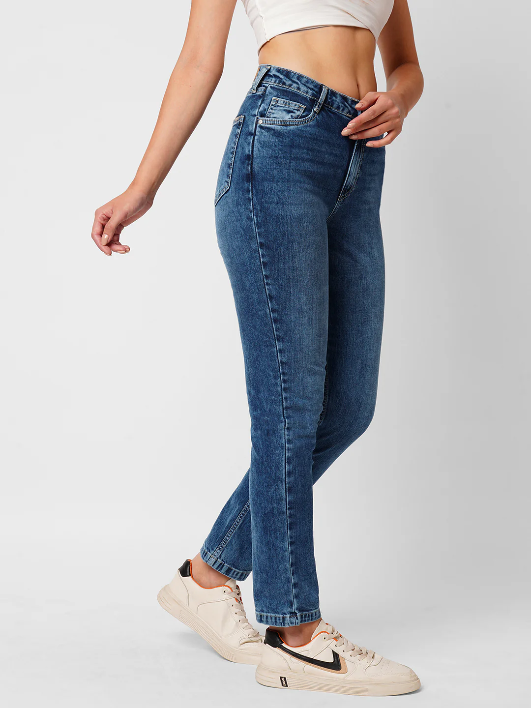 Women Blue High-Rise Straight Fit Jeans - Image 5