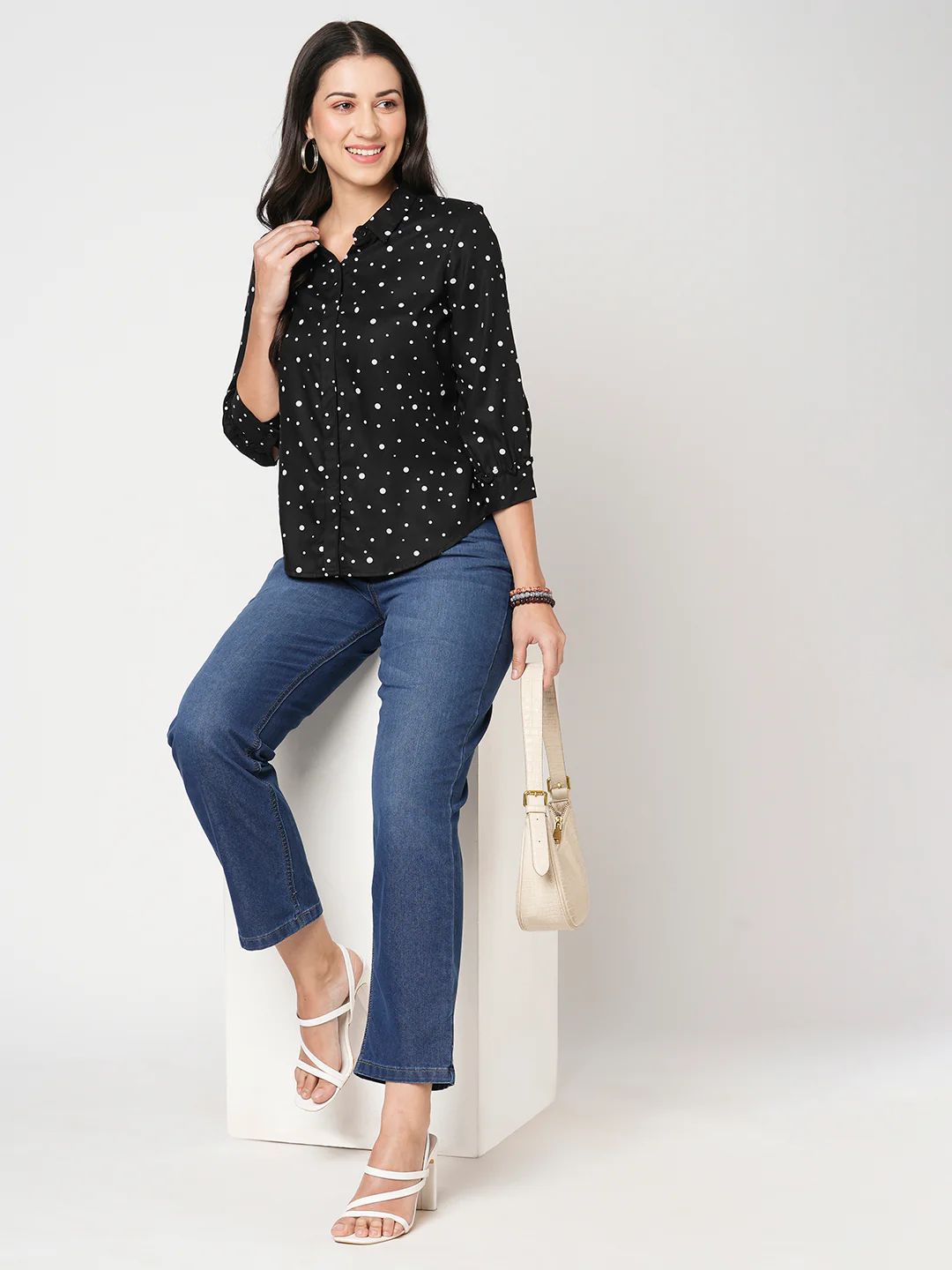 Women Blue High-Rise Straight Fit Jeans
