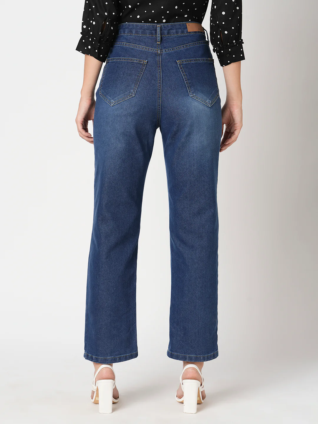 Women Blue High-Rise Straight Fit Jeans - Image 3
