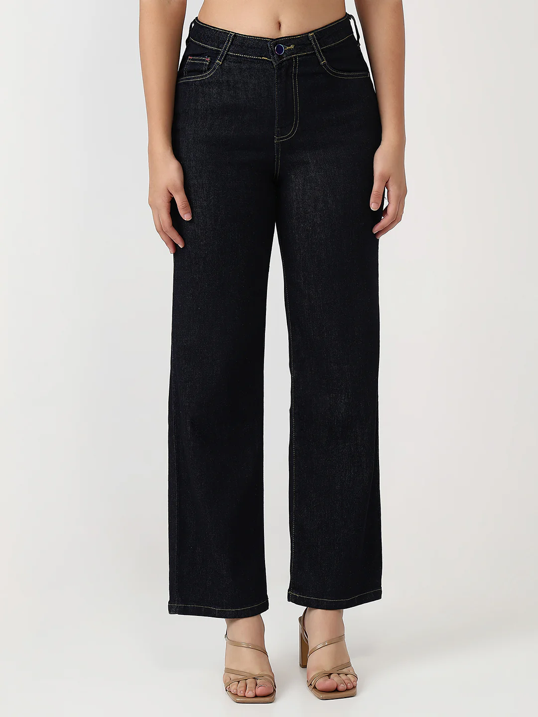 Women Blue High-Rise Straight Jeans - Image 2