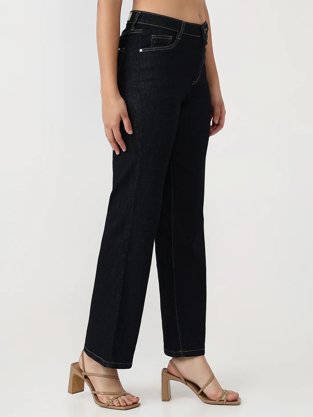 Women Blue High-Rise Straight Jeans - Image 4