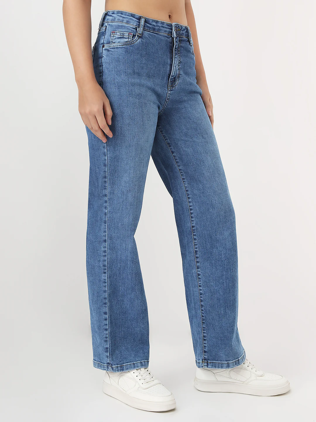 Women Blue High-Rise Straight Jeans - Image 4