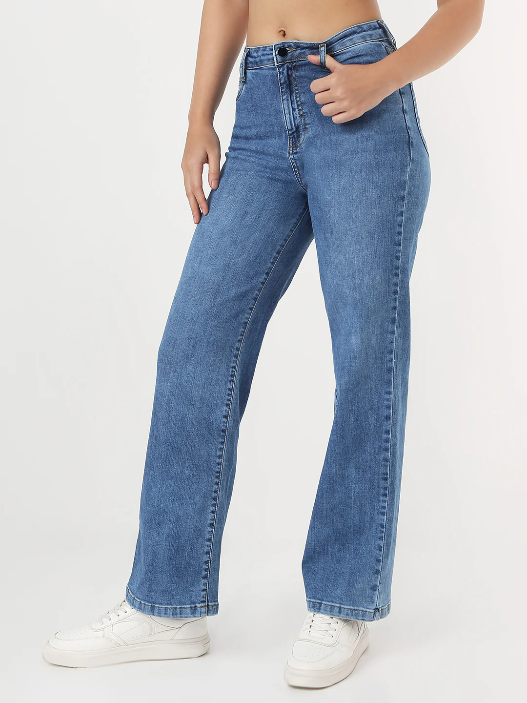 Women Blue High-Rise Straight Jeans - Image 7