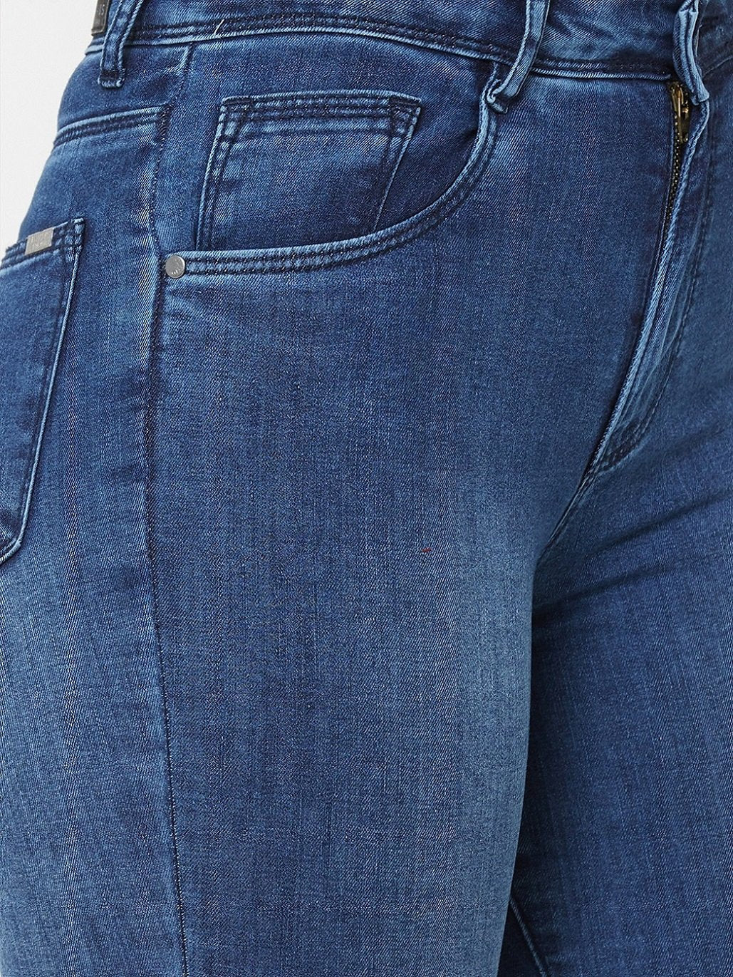 Women Blue High-Rise Super Straight Fit Jeans - Image 4