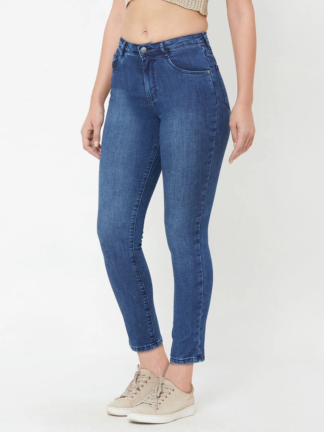 Women Blue High-Rise Super Straight Fit Jeans - Image 5