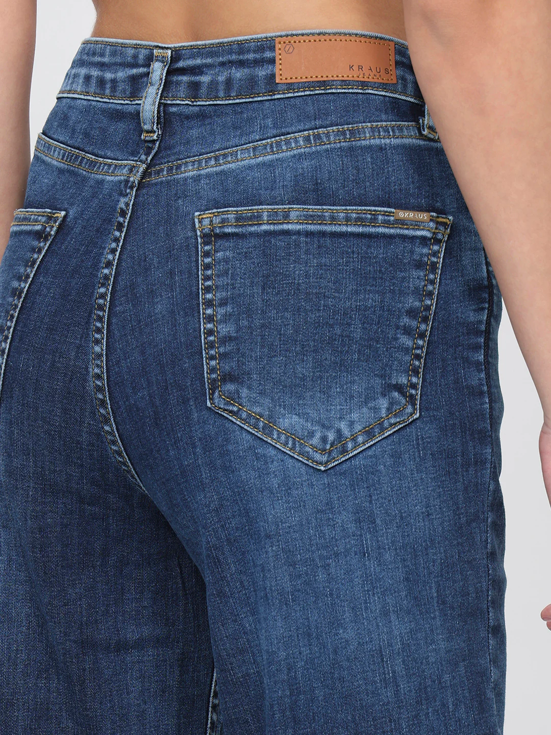 Women Blue High-Rise Super Wide Leg Jeans - Image 7