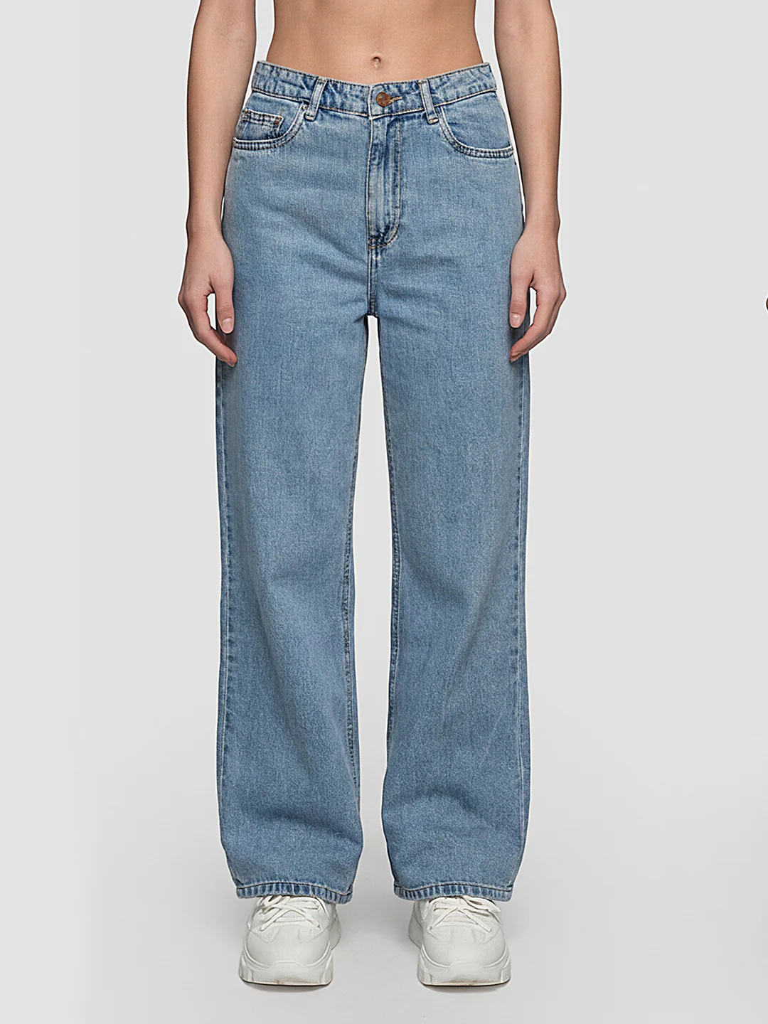 Women Blue High-Rise Super Wide Leg Jeans - Image 2