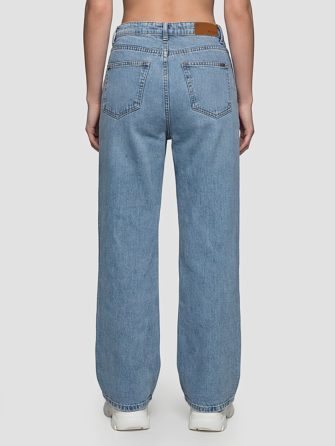 Women Blue High-Rise Super Wide Leg Jeans - Image 3