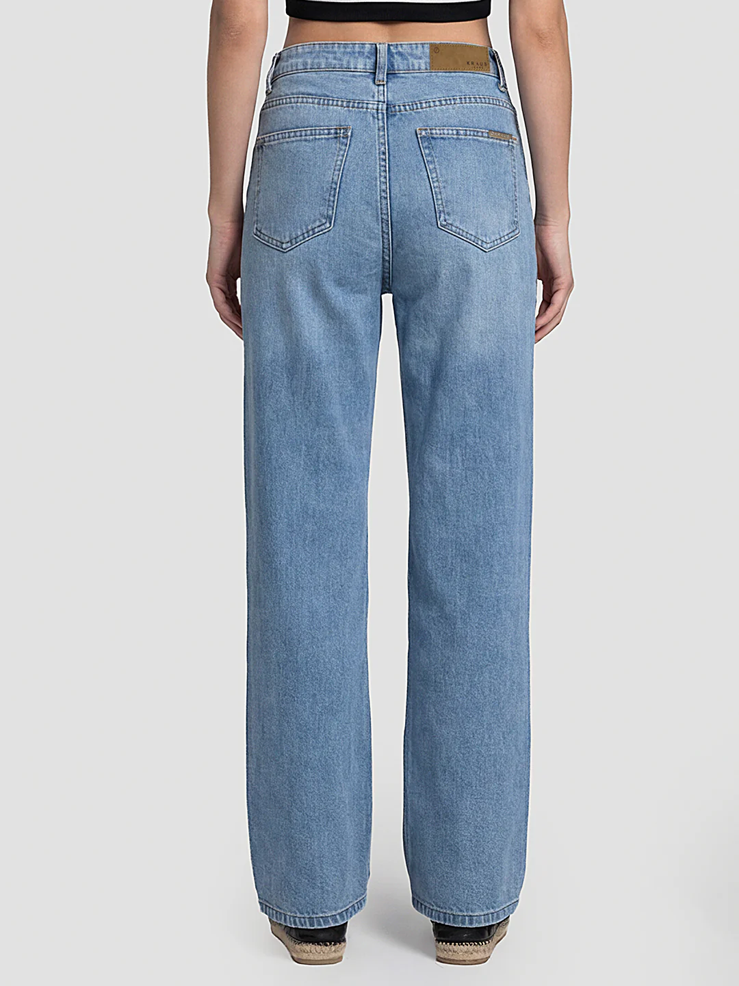 Women Blue High-Rise Super Wide Leg Jeans - Image 3