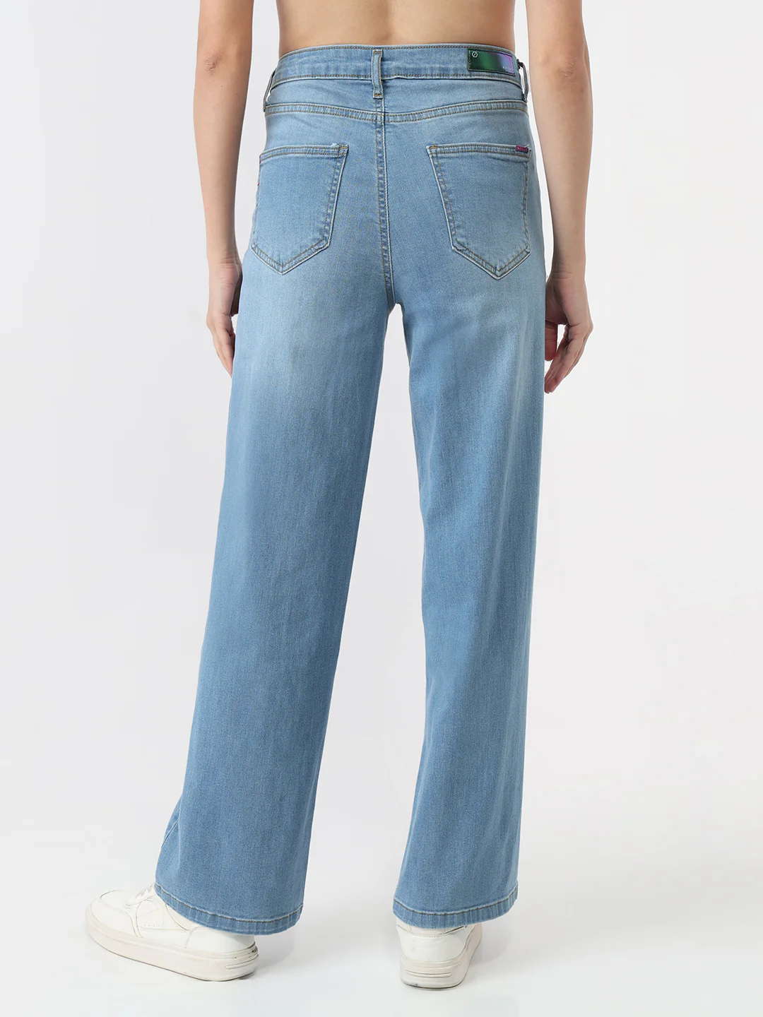 Women Blue High-Rise Wide Leg Jeans - Image 3