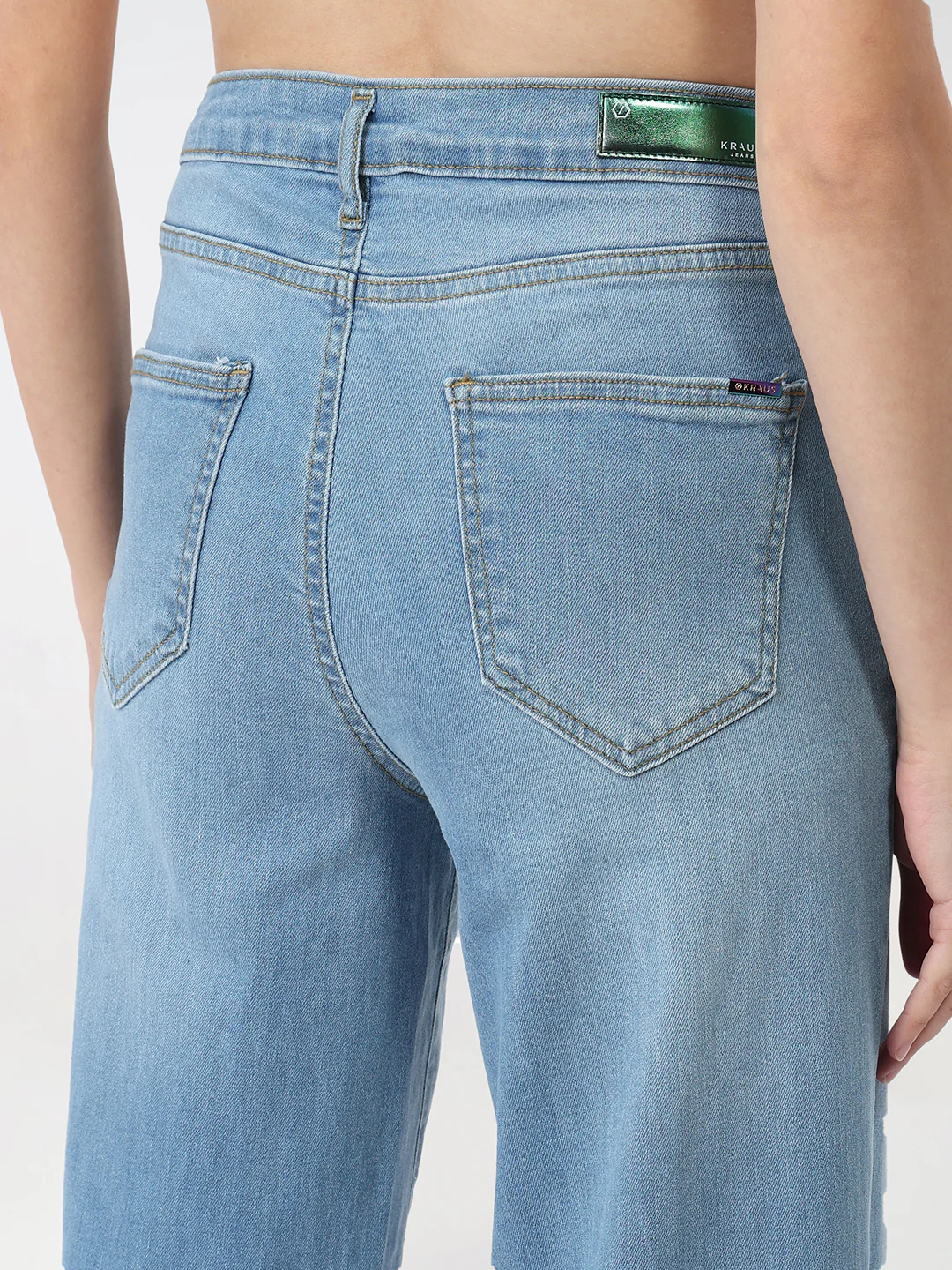 Women Blue High-Rise Wide Leg Jeans - Image 7