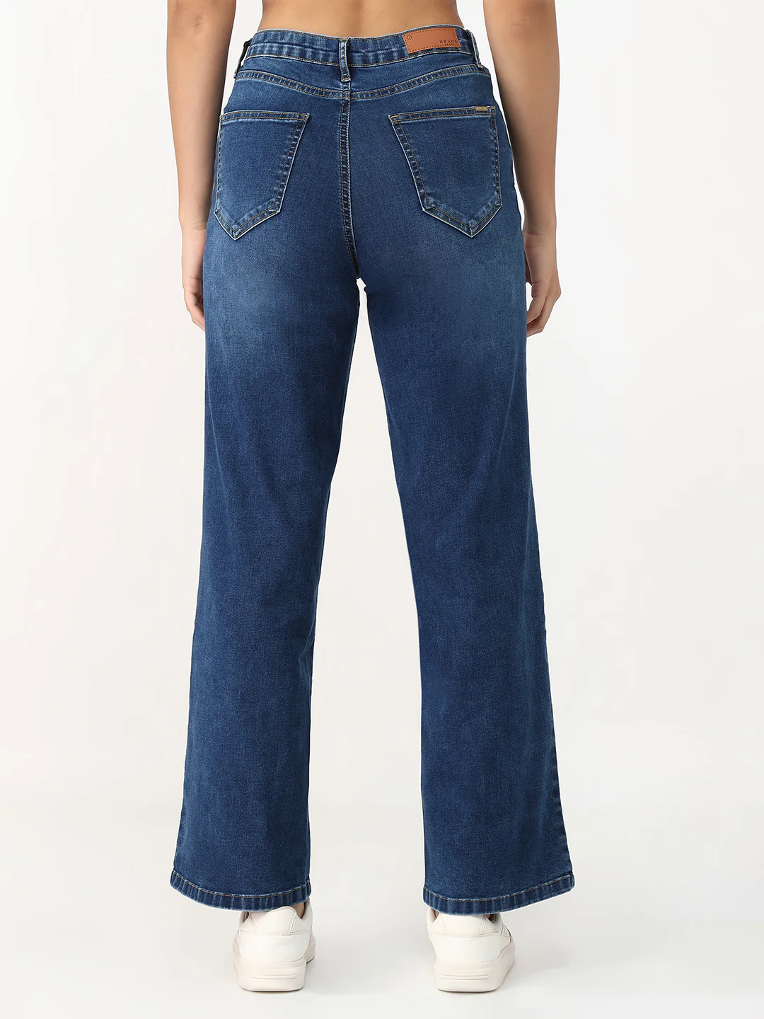 Women Blue High-Rise Wide Leg Jeans - Image 3