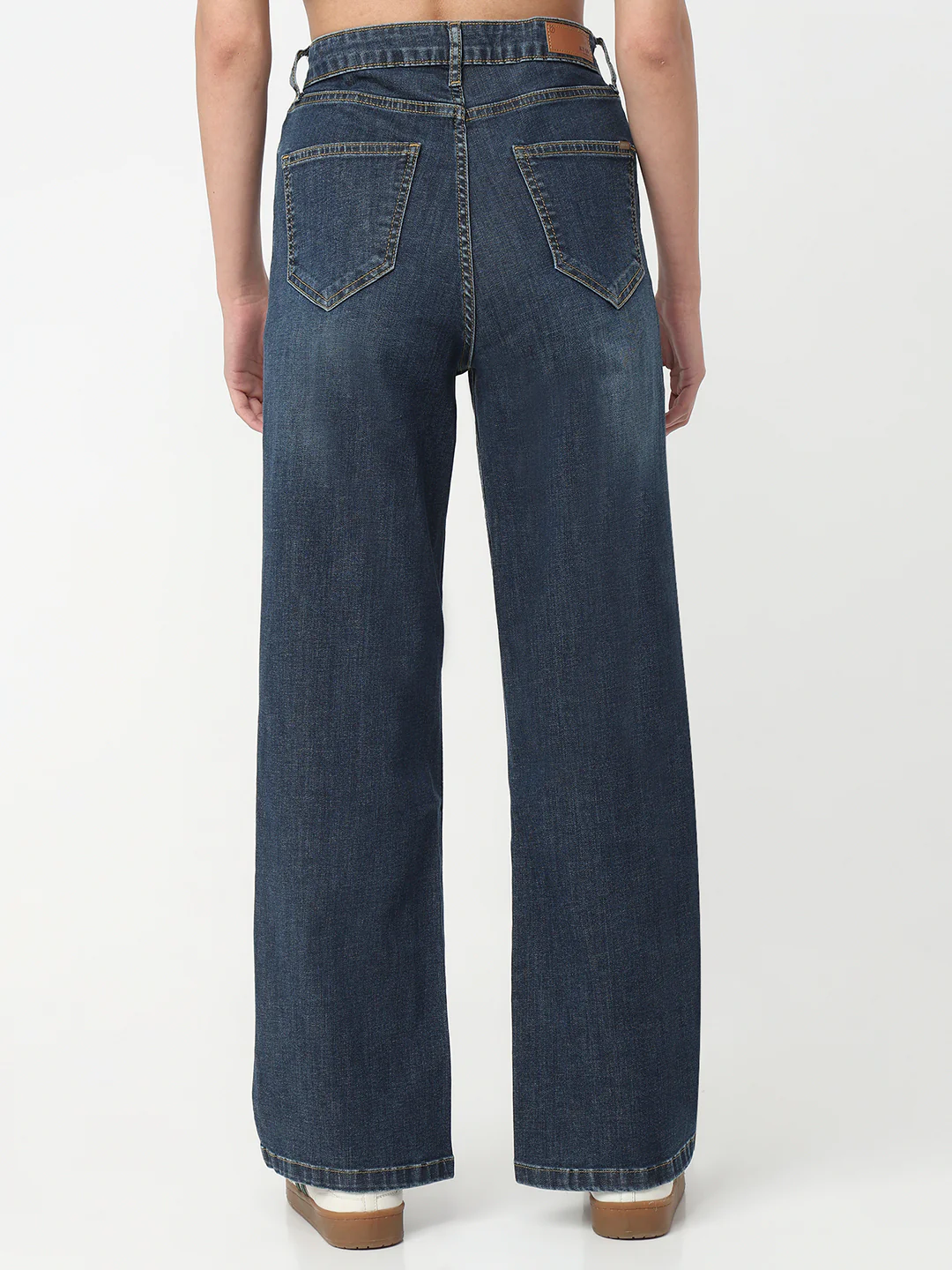 Women Blue High-Rise Wide Leg Jeans - Image 3