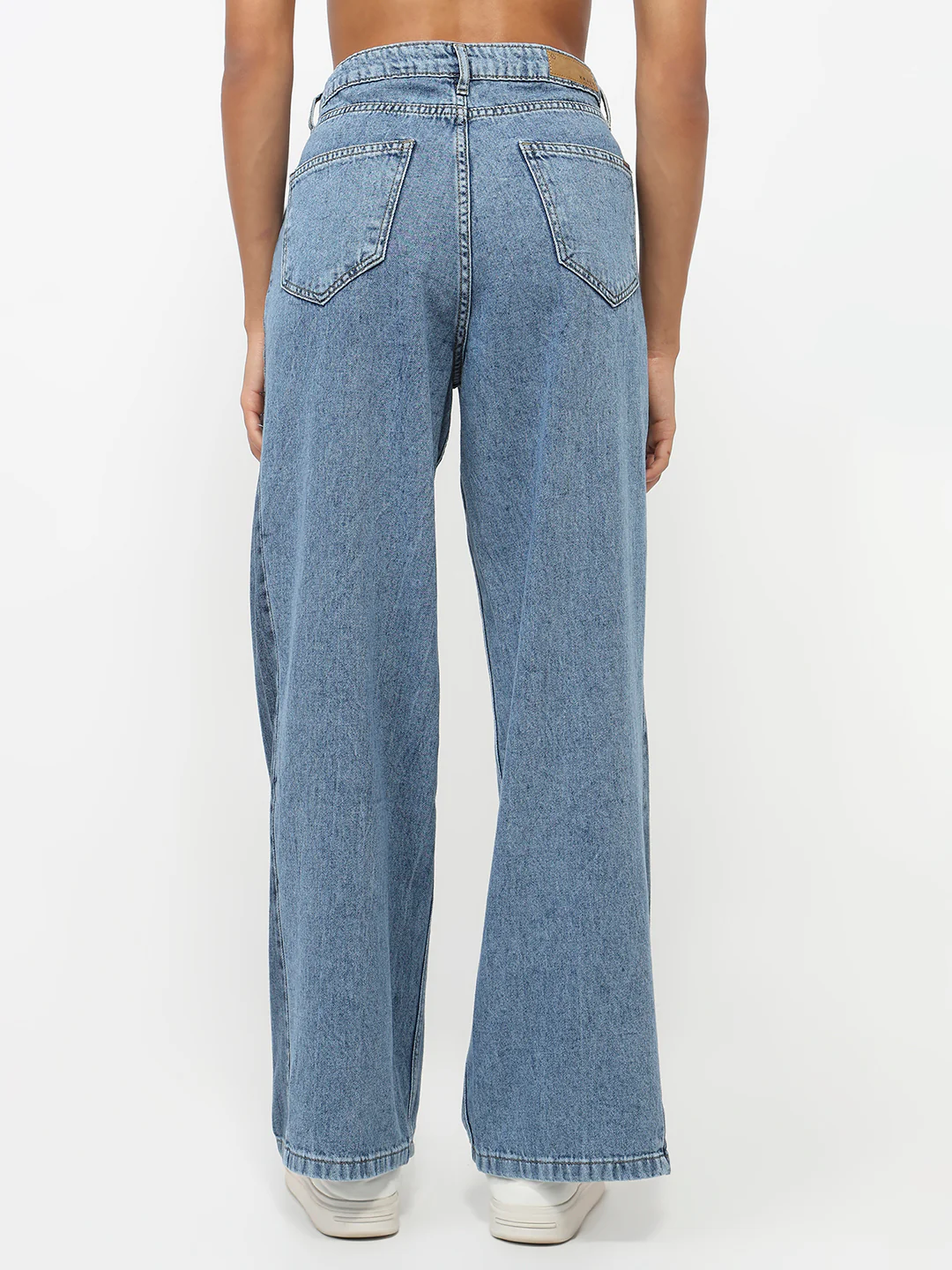 Women Blue High-Rise Wide Leg Jeans - Image 3