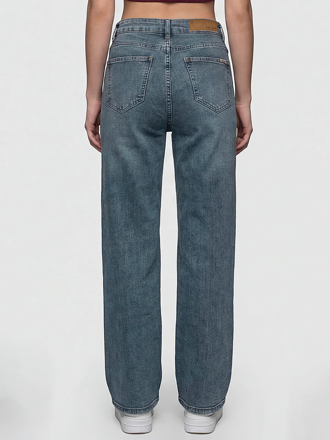 Women Blue High-Rise Wide Leg Jeans - Image 5
