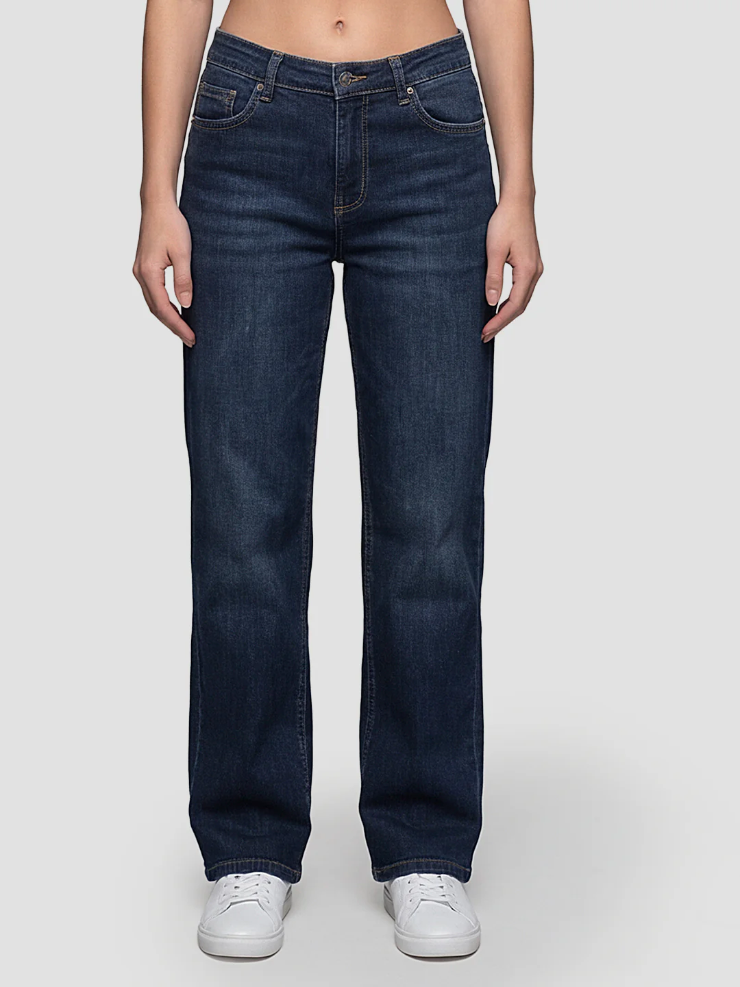 Women Blue High-Rise Wide Leg Jeans - Image 2
