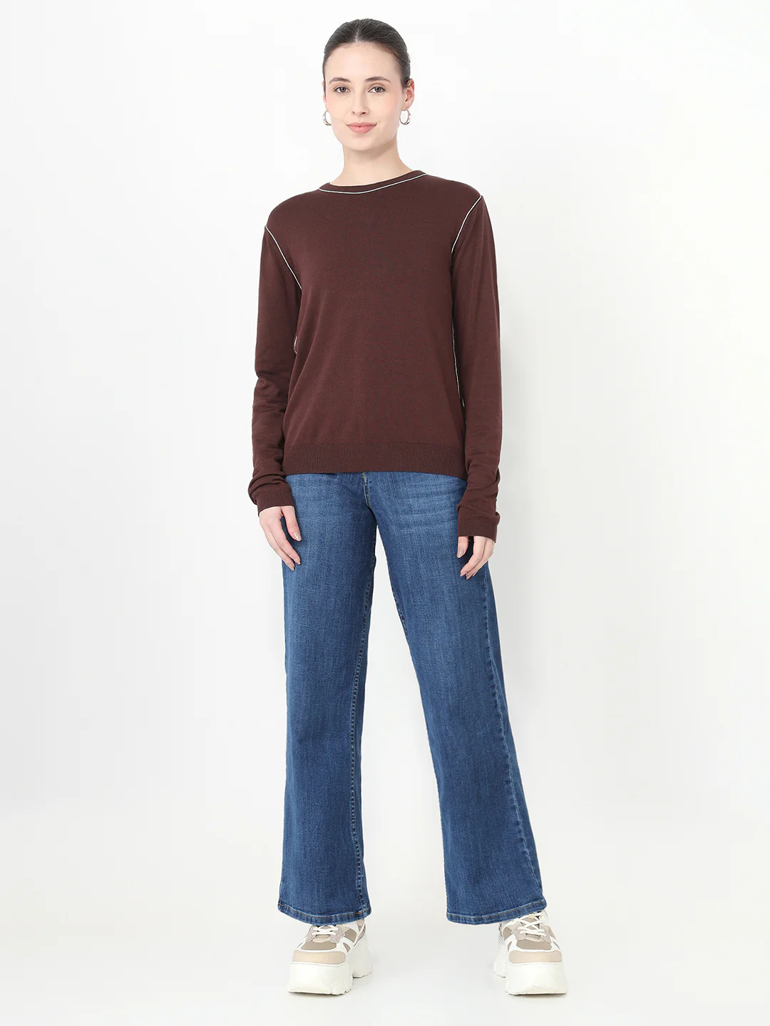 Women Blue High-Rise Wide Leg Jeans - Image 4