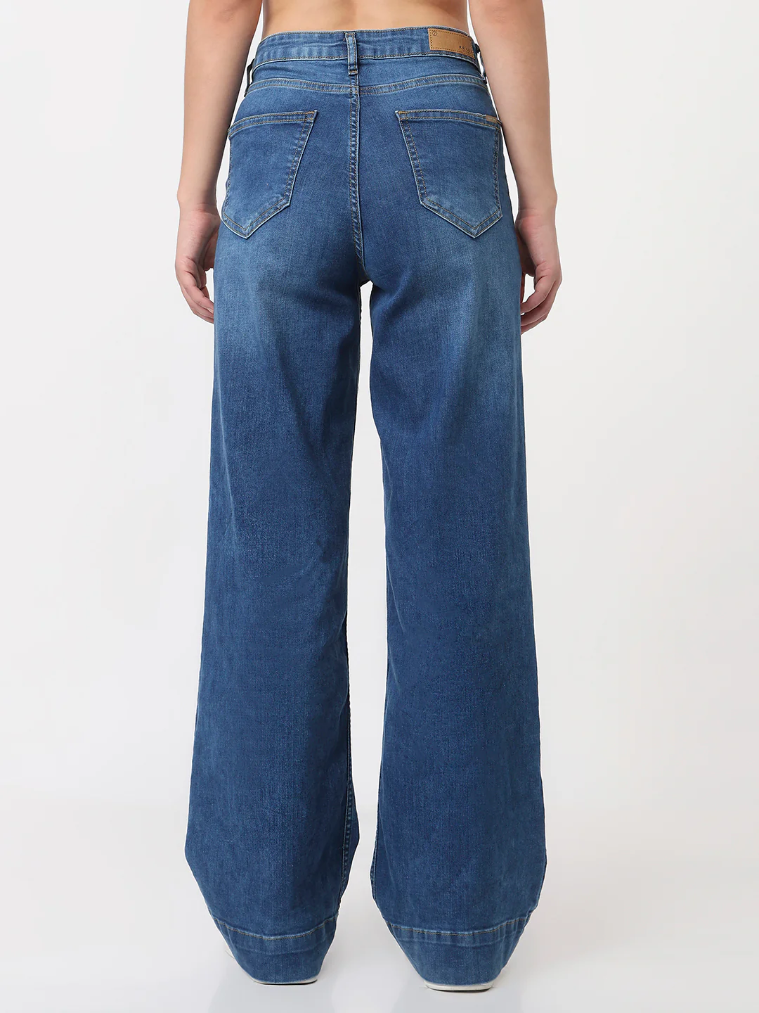 Women Blue High-Rise Wide Leg Jeans - Image 3