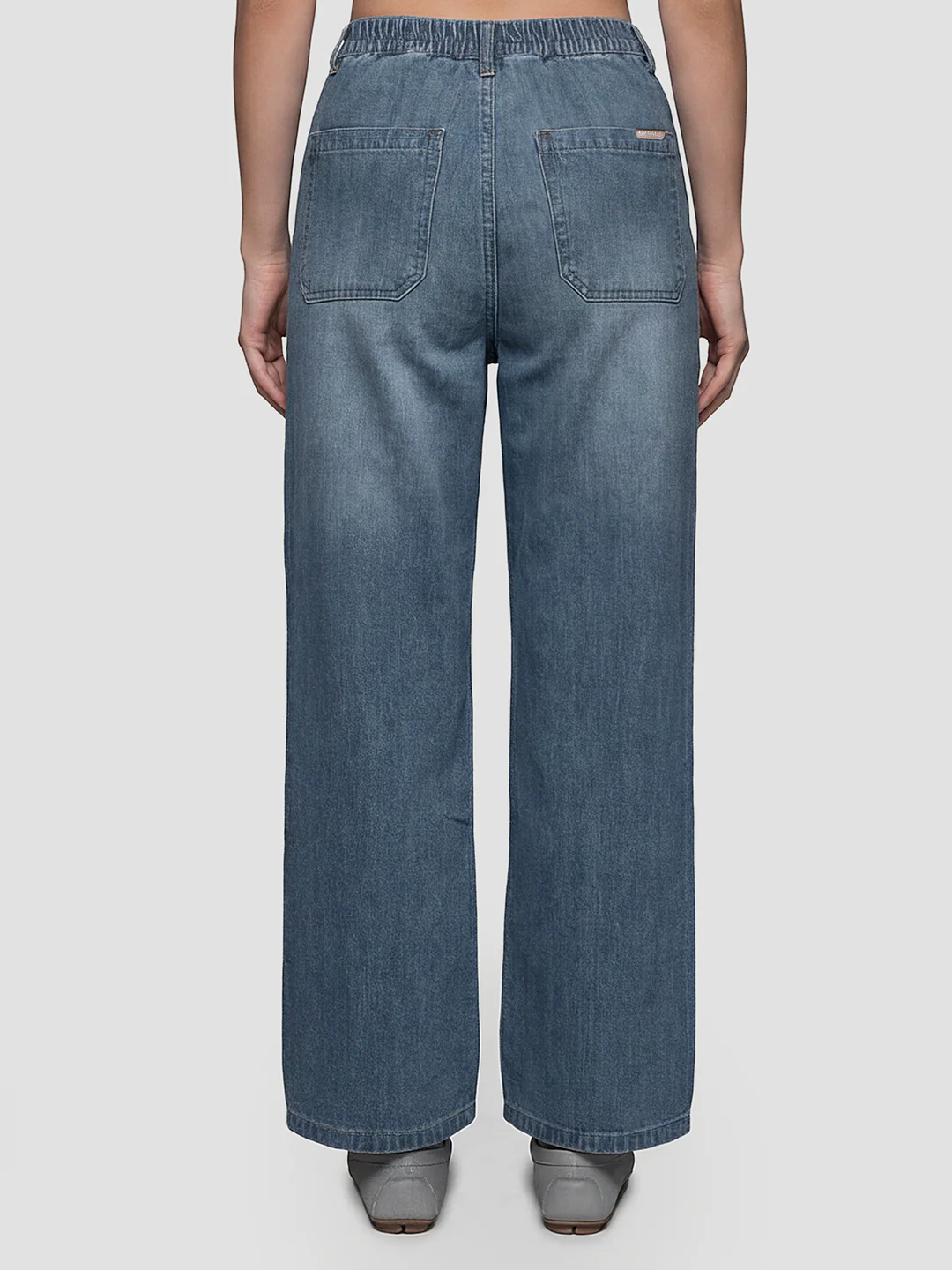 Women Blue High-Rise Wide Leg Jeans - Image 3