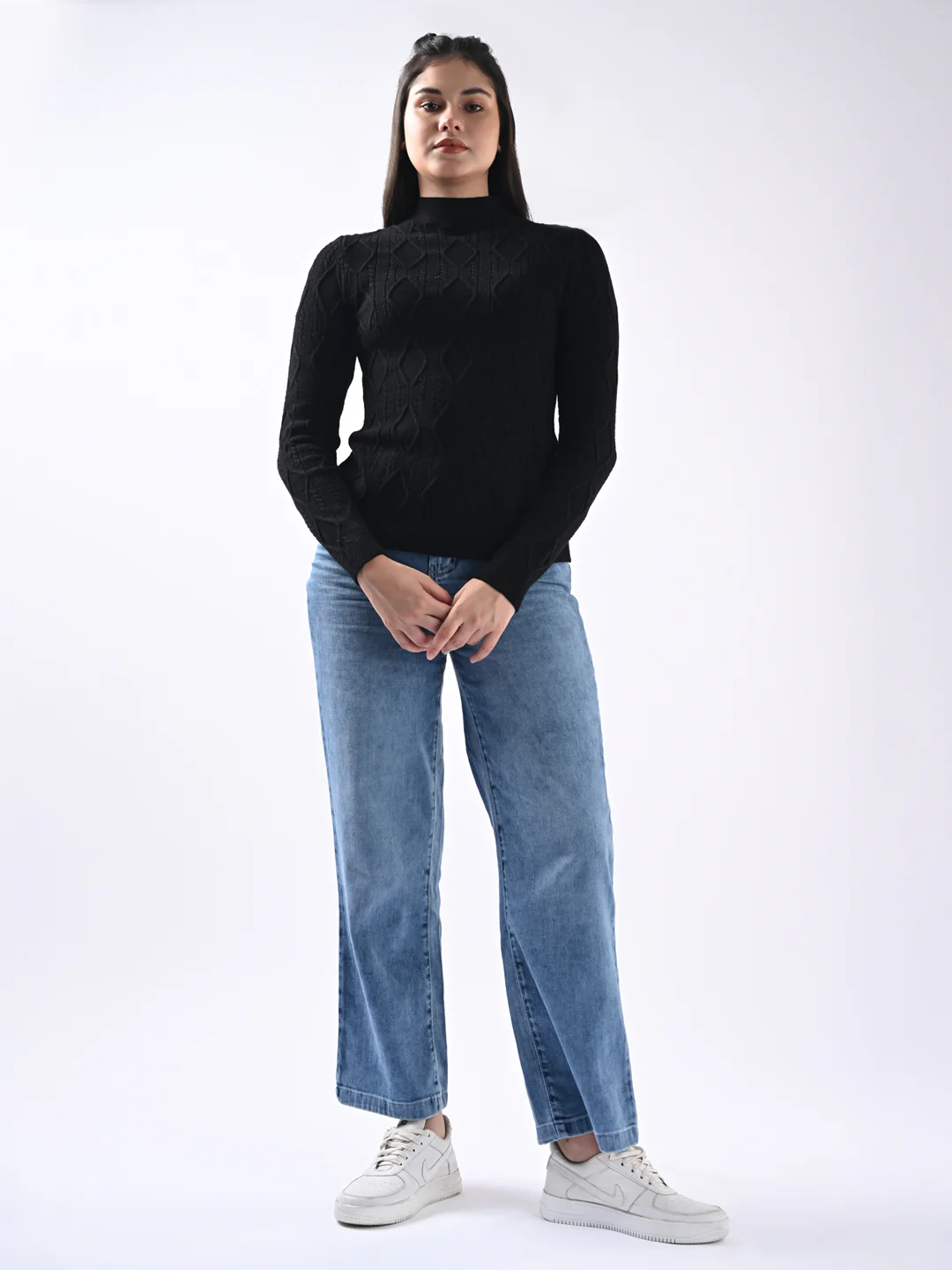 Women Blue High-Rise Wide Leg Jeans