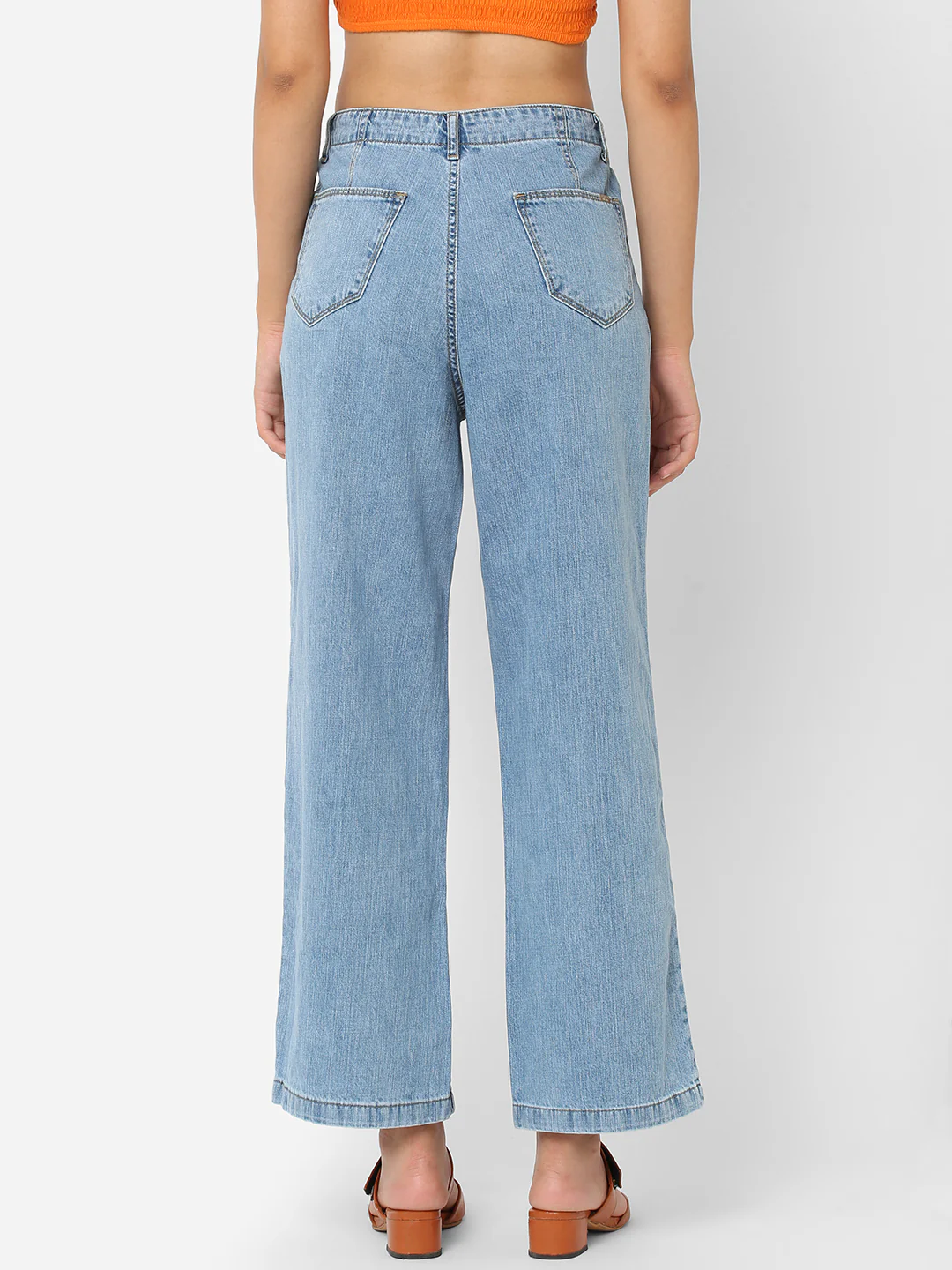 Women Blue High-Rise Wide Leg Jeans - Image 3