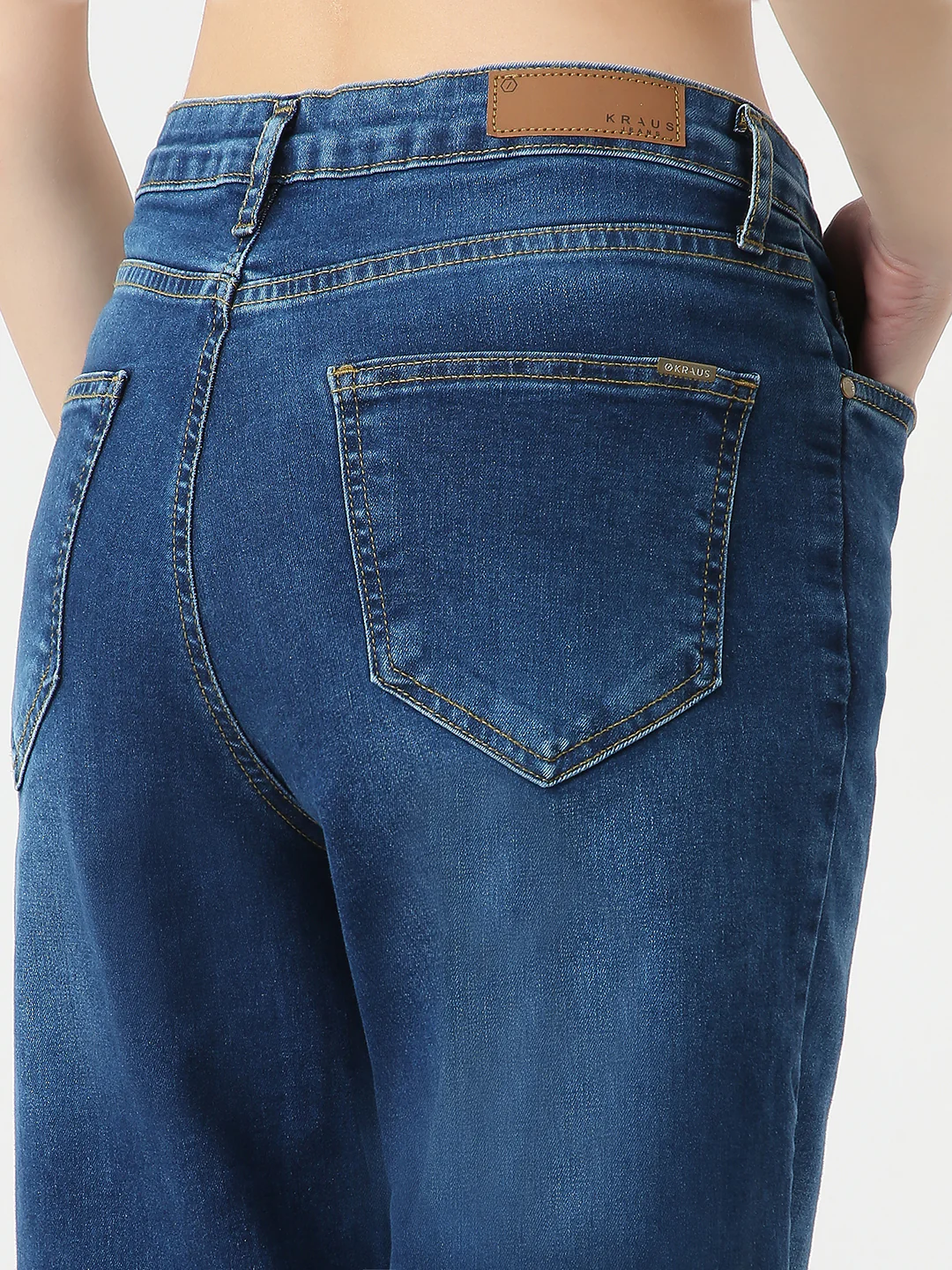 Women Blue High-Rise Wide Leg Jeans - Image 7