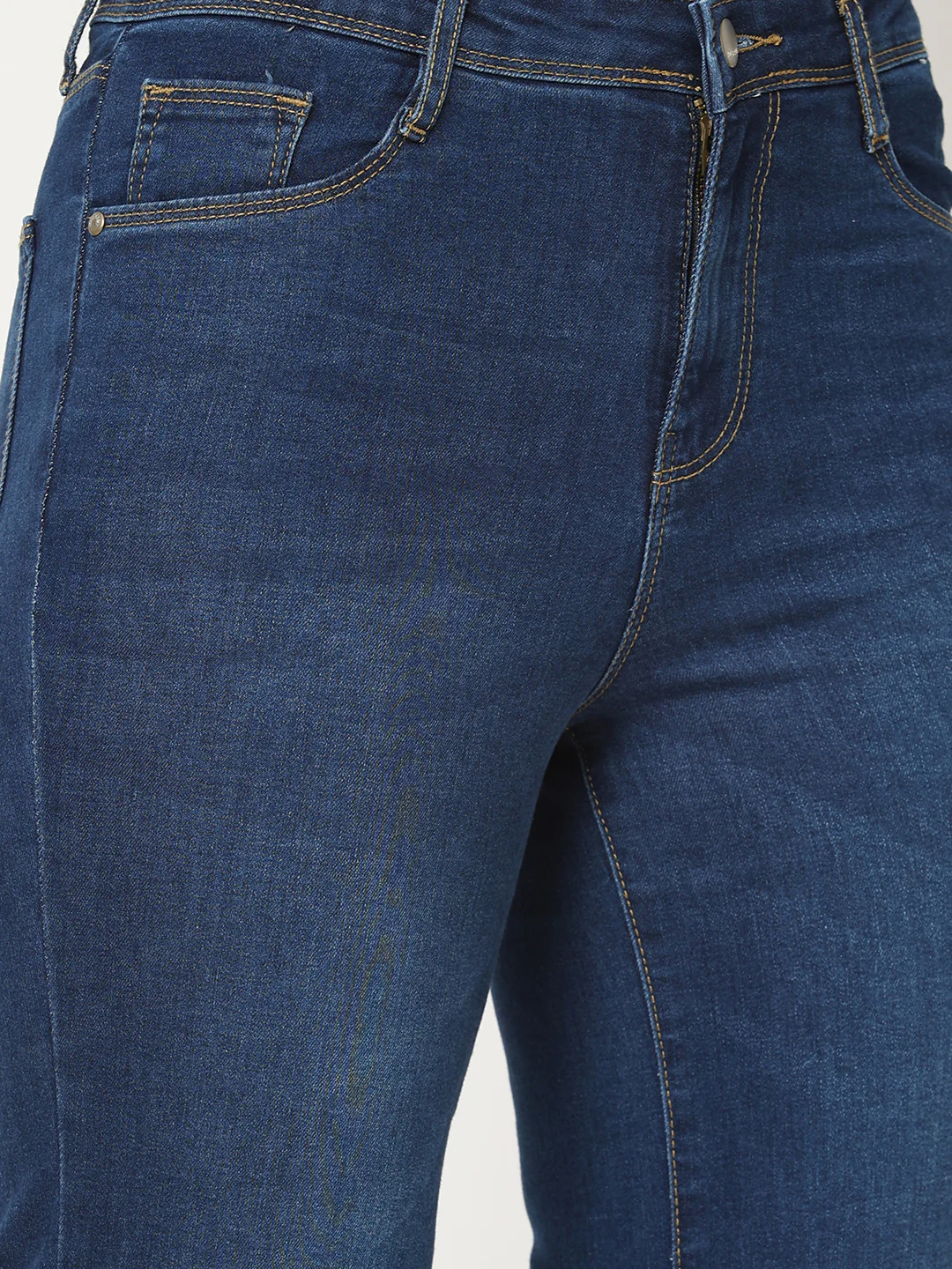 Women Blue High-Rise Wide Leg Jeans - Image 5