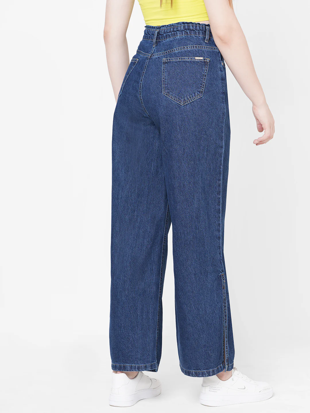 Women Blue High-Rise Wide Leg Jeans - Image 3