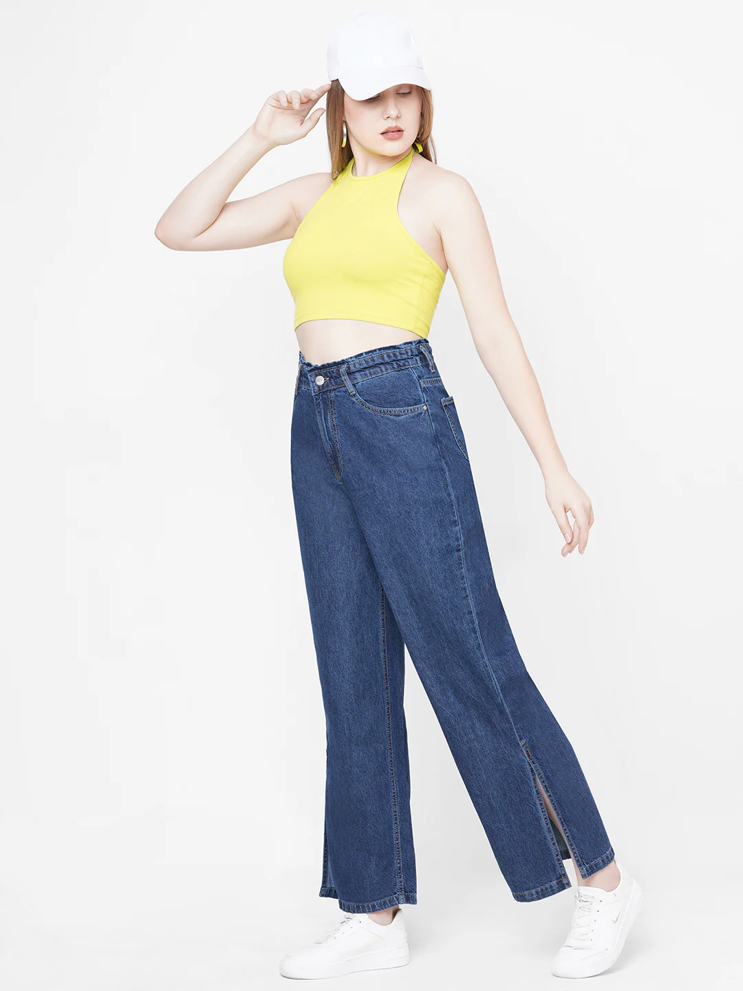 Women Blue High-Rise Wide Leg Jeans - Image 5