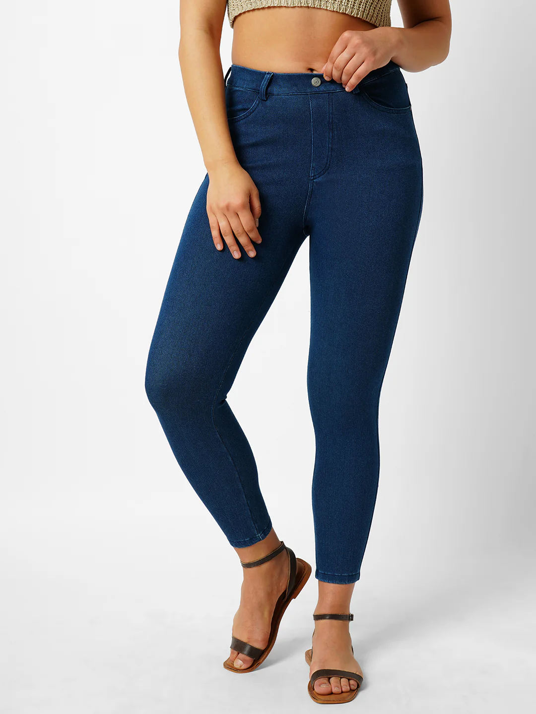Women Blue Jeggings - Image 2