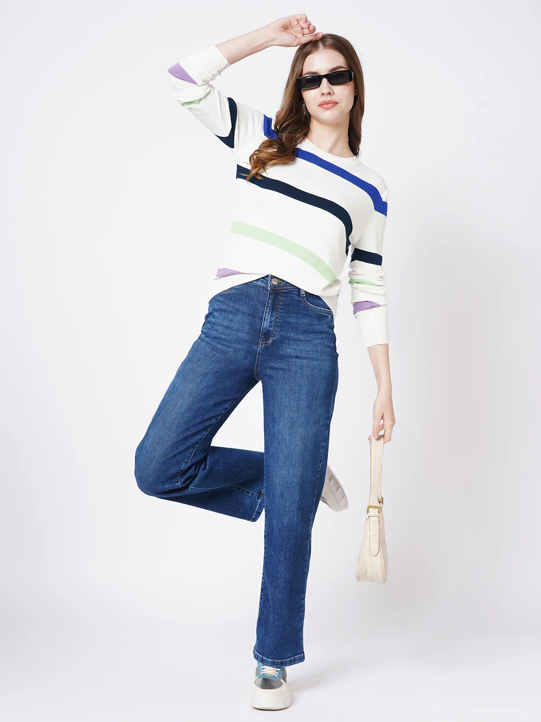 Women Blue Loose Straight Fit Jeans - Image 4
